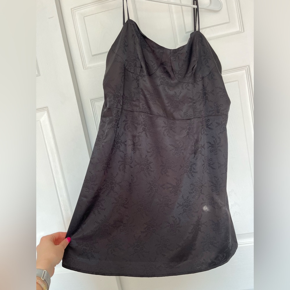 Silk black mini dress